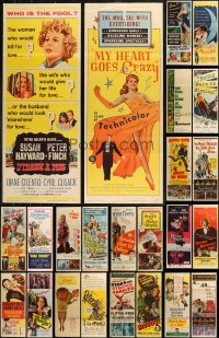 7z0076 LOT OF 24 FORMERLY FOLDED INSERTS 1940s-1960s great images from a variety of movies!