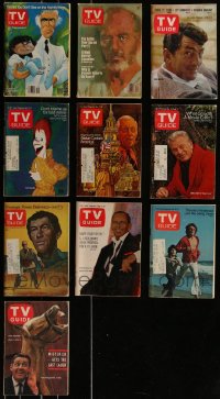 7z0460 LOT OF 10 TV GUIDE MAGAZINES 1960s-1980s filled with great images & articles!