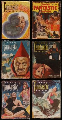 7z0555 LOT OF 6 FAMOUS FANTASTIC MYSTERIES PULP MAGAZINES 1949-1952 great sci-fi images & articles!