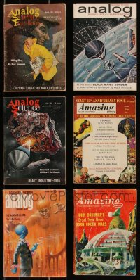 7z0559 LOT OF 6 ANALOG SCIENCE FICTION AND AMAZING STORIES MAGAZINES 1961-1968 great articles!