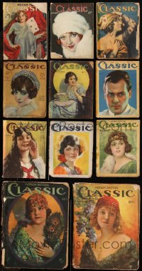 7z0493 LOT OF 11 MOTION PICTURE CLASSIC MOVIE MAGAZINES 1910s-1920s filled with great images & articles!