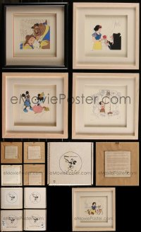 7z0257 LOT OF 5 WALT DISNEY TREASURES FRAMED ART PRINTS 1994 Mickey Mouse, Snow White & more!