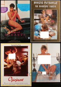 7z0062 LOT OF 4 FORMERLY FOLDED SEXPLOITATION YUGOSLAVIAN POSTERS 1980s sexy images with nudity!