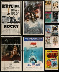 7z0225 LOT OF 12 FOLDED 12X20 TOPPS POSTERS WITH BAG 1981 Star Wars, Jaws, Superman, Rocky & more!