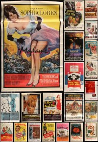 7z0306 LOT OF 30 FOLDED ONE-SHEETS 1950s-1980s great images from a variety of different movies!