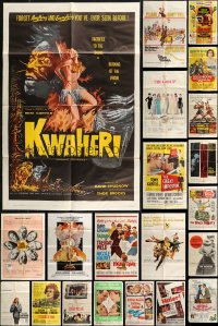 7z0300 LOT OF 35 FOLDED ONE-SHEETS 1960s great images from a variety of different movies!