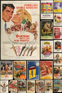 7z0289 LOT OF 61 FOLDED ONE-SHEETS 1940s-1970s great images from a variety of different movies!