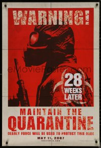 8a0734 28 WEEKS LATER teaser DS 1sh 2007 McCormack, Robert Carlyle, maintain the quarantine!