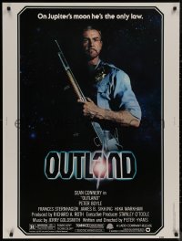 8a0151 OUTLAND 30x40 1981 Sean Connery posing with shotgun is the only law on Jupiter's moon!