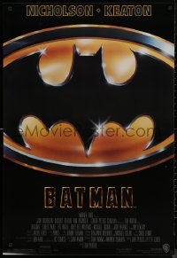 8a0766 BATMAN 1sh 1989 directed by Tim Burton, cool image of Bat logo, new credit design!