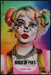 8a0779 BIRDS OF PREY teaser DS int'l 1sh 2020 Margot Robbie as Harley Quinn, wild close-up w/cast!