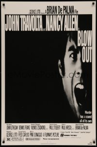 8a0784 BLOW OUT 1sh 1981 John Travolta, Brian De Palma, Allen, murder has a sound all of its own!