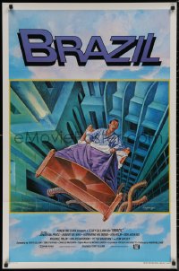 8a0791 BRAZIL int'l 1sh 1985 Terry Gilliam, cool totally different sci-fi fantasy art by Lagarrigue!