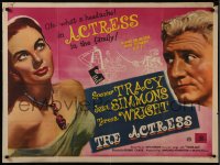 8a0617 ACTRESS British quad 1953 George Cukor, art of Jean Simmons & Spencer Tracy, ultra rare!