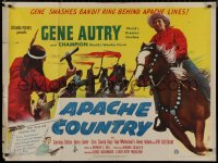 8a0620 APACHE COUNTRY British quad 1952 Gene Autry smashes bandit ring behind Apache lines!