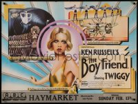 8a0631 BOY FRIEND advance British quad 1972 cool art of sexy Twiggy, Ken Russell directed!
