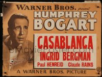 8a0635 CASABLANCA British quad R1950s portrait of Humphrey Bogart, Michael Curtiz classic!