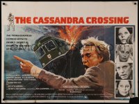 8a0636 CASSANDRA CROSSING British quad 1977 Sophia Loren, Richard Harris, art of exploding train!