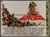 8a0637 CHEYENNE AUTUMN British quad 1964 directed by John Ford, portraits of top stars + cool Rehberger art!