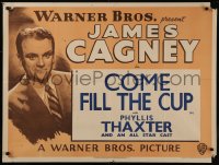 8a0640 COME FILL THE CUP British quad R1950s different portrait of alcoholic James Cagney, rare!