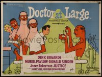 8a0647 DOCTOR AT LARGE British quad 1957 art of Dirk Bogarde, ultra rare Charles & Read printing!