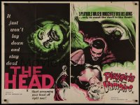 8a0659 HEAD/PLAYGIRLS & THE VAMPIRE British quad 1960s different and sexy horror art, ultra rare!