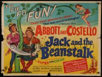 8a0670 JACK & THE BEANSTALK British quad 1953 different art of Abbott & Costello, ultra rare!