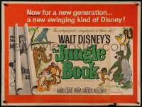 8a0672 JUNGLE BOOK British quad 1968 Walt Disney cartoon classic, great image of Mowgli & friends!
