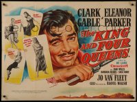 8a0673 KING & FOUR QUEENS British quad 1957 Clark Gable, Parker & sexy ladies on cards, ultra rare!