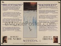 8a0681 MISSION British quad 1987 Robert De Niro, Jeremy Irons, cool waterfall art by Goozee!