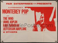 8a0682 MONTEREY POP British quad 1970 Pennebaker, different close-up of Janis Joplin, ultra rare!