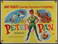 8a0691 PETER PAN British quad R1965 Walt Disney animated cartoon fantasy classic, great art!