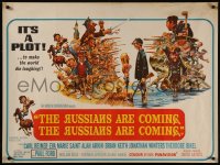 8a0702 RUSSIANS ARE COMING British quad 1966 Carl Reiner, Jack Davis art of Russians vs Americans!