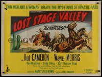8a0711 STAGE TO TUCSON British quad 1950 Rod Cameron cowboy western, cool art of runaway stagecoach!