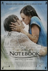 8a0361 NOTEBOOK Canadian DS 1sh 2004 huge romantic close up of Ryan Gosling & Rachel McAdams!