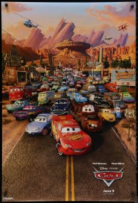 8a0799 CARS advance DS 1sh 2006 Walt Disney Pixar animated automobile racing, great cast image!