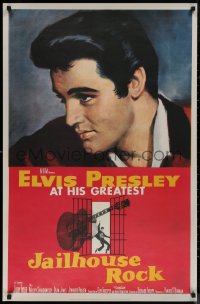8a0191 JAILHOUSE ROCK 26x40 commercial poster 1997 image of Elvis Presly with guitar!