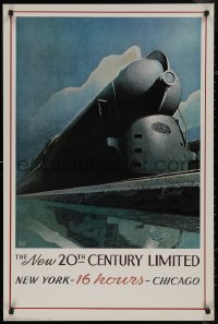 8a0194 NEW 20TH CENTURY LIMITED 24x36 commercial poster 1976 New York Central Railroad, Ragan art!