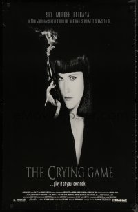 8a0811 CRYING GAME 25x39 1sh 1992 Neil Jordan classic, great image of Miranda Richardson with smoking gun!
