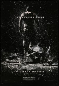 8a0820 DARK KNIGHT RISES teaser DS 1sh 2012 Tom Hardy as Bane, cool image of broken mask in the rain!