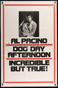 8a0828 DOG DAY AFTERNOON teaser 1sh 1975 Al Pacino, Sidney Lumet bank robbery crime classic!