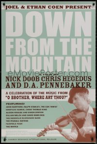 8a0830 DOWN FROM THE MOUNTAIN heavy stock 1sh 2000 Joel & Ethan Coen present bluegrass doc!