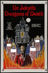 8a0831 DR. JEKYLL'S DUNGEON OF DEATH 1sh 1982 sexy art, blood & violence will haunt you forever!