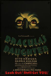 8a0058 DRACULA'S DAUGHTER S2 poster 2000 Gloria Holden in title role, great close-up art!
