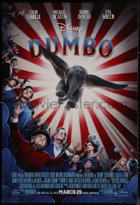 8a0834 DUMBO advance DS 1sh 2019 Tim Burton Walt Disney live action adaptation of the classic movie!