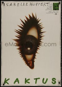 8a0285 CACTUS East German 23x32 1989 Isabelle Huppert, artwork of cactus eye by Ernst!