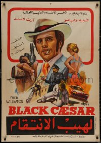 8a0487 BLACK CAESAR Egyptian poster 1978 AIP Williamson different Aziz blaxploitation art!