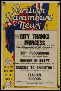 8a0213 BRITISH PARAMOUNT NEWS English double crown 1950s city thanks princess and more!