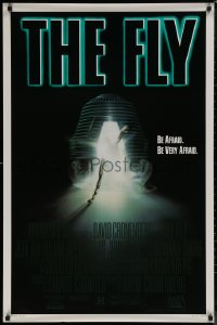 8a0857 FLY 1sh 1986 David Cronenberg, Jeff Goldblum, Geena Davis, cool creepy sci-fi art by Mahon!