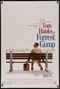 8a0863 FORREST GUMP advance DS 1sh 1994 Tom Hanks sits on bench, Robert Zemeckis classic!